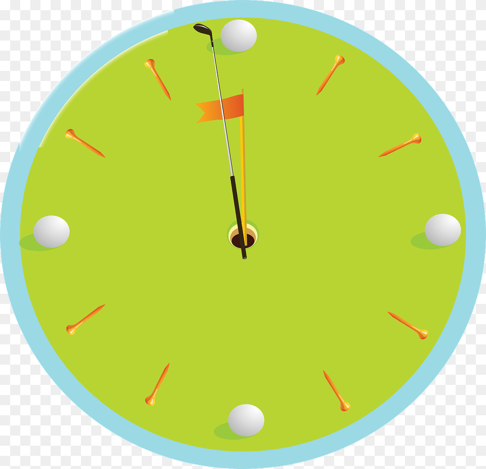 Clock Face Dial Golf Ball Tee Clipart, Analog Clock, Disk Png Image
