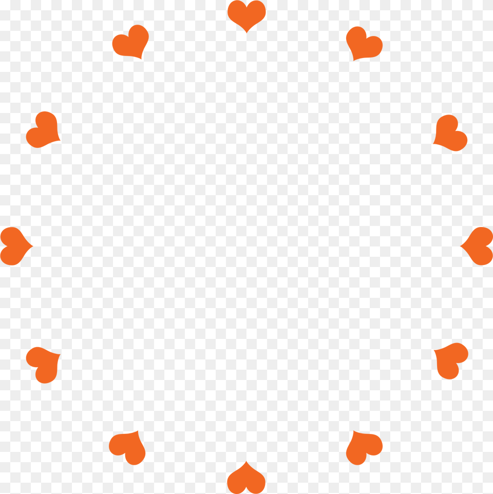 Clock Face Hearts Orange Clock Free Transparent Png