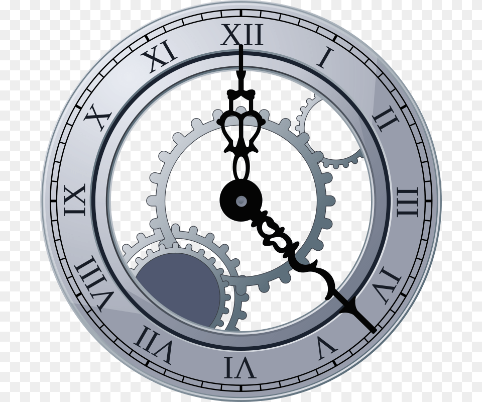 Clock Face Numbers Roman Numerals Watch Silver Clipart Transparent Background Clock, Analog Clock, Disk, Machine, Wheel Png Image