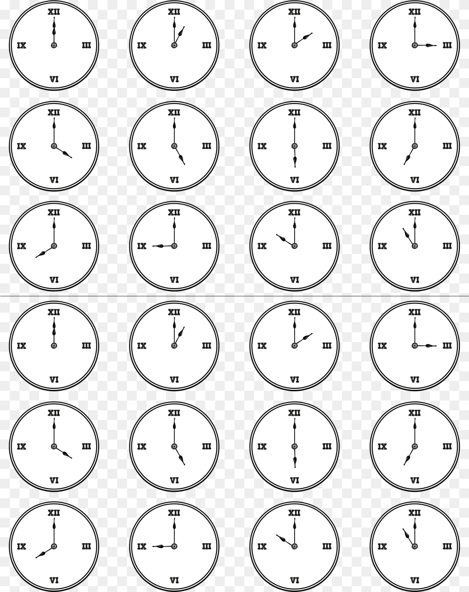 Clock Face Printable Coloring Circle, Analog Clock, Text, Number, Symbol Free Png Download