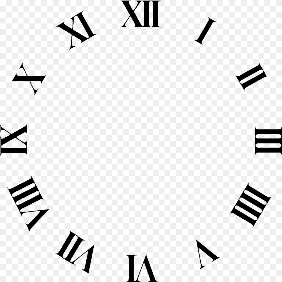 Clock Face Roman Numerals Time Clip Art Roman Numeral Clock, Silhouette Free Png Download