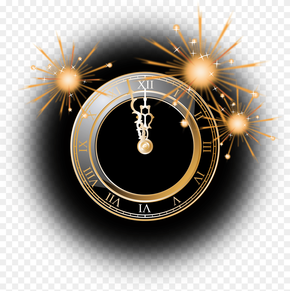 Clock Firework Silvester Twelve Vector Graphic On Pixabay Celebration New Year 2020, Analog Clock Free Transparent Png
