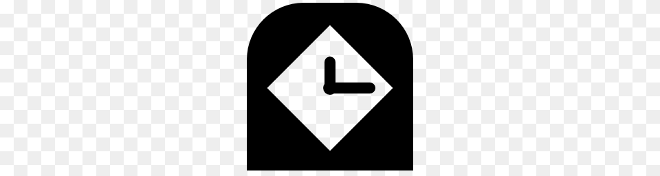Clock For Table With Diamond Shape And Outline Pngicoicns, Sign, Symbol, Road Sign Free Png Download