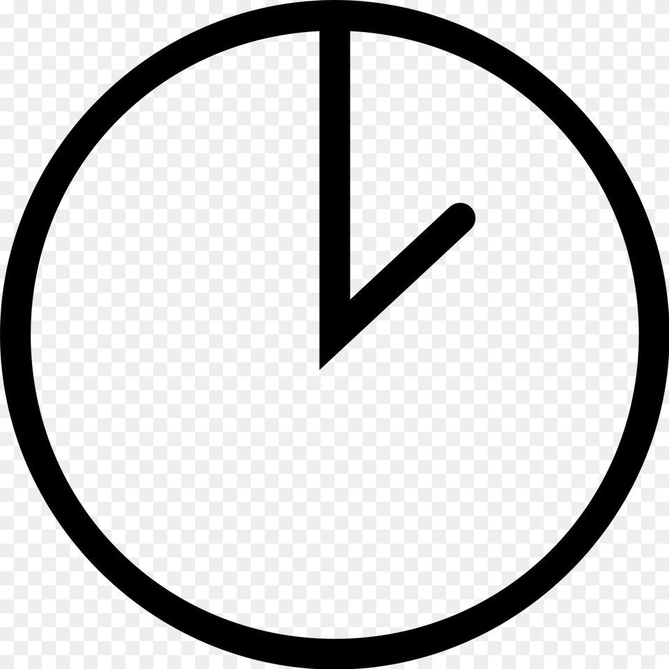 Clock Icon, Gray Png Image