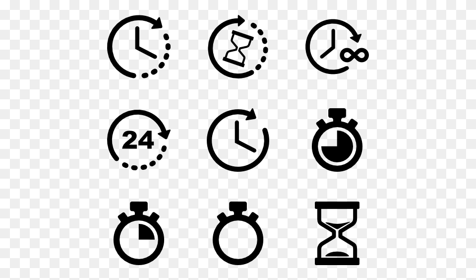 Clock Icons, Gray Free Png Download