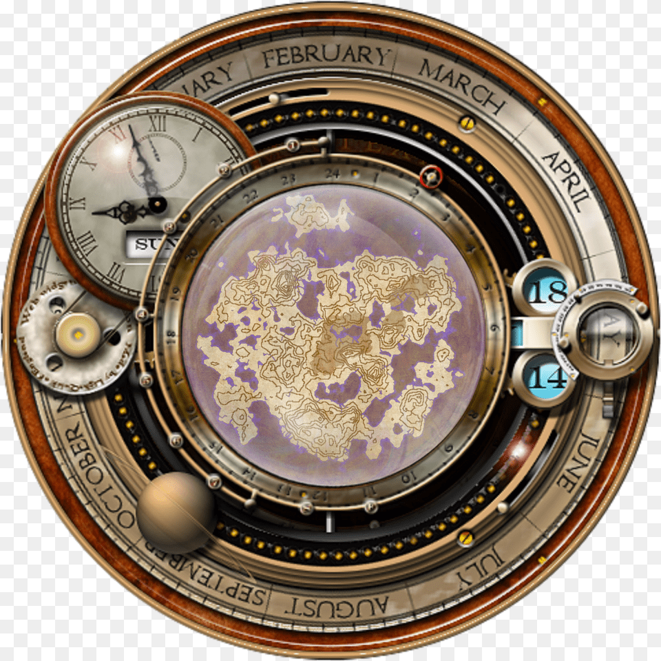 Clock Steampunk Gears Map Yahoo Widgets Free Transparent Png