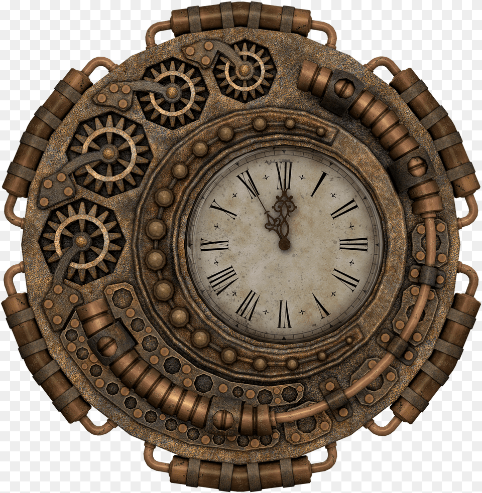 Clock Time Time Of Fantasy Steampunk Isolated Clock Steampunk, Wristwatch, Bronze, Analog Clock Png