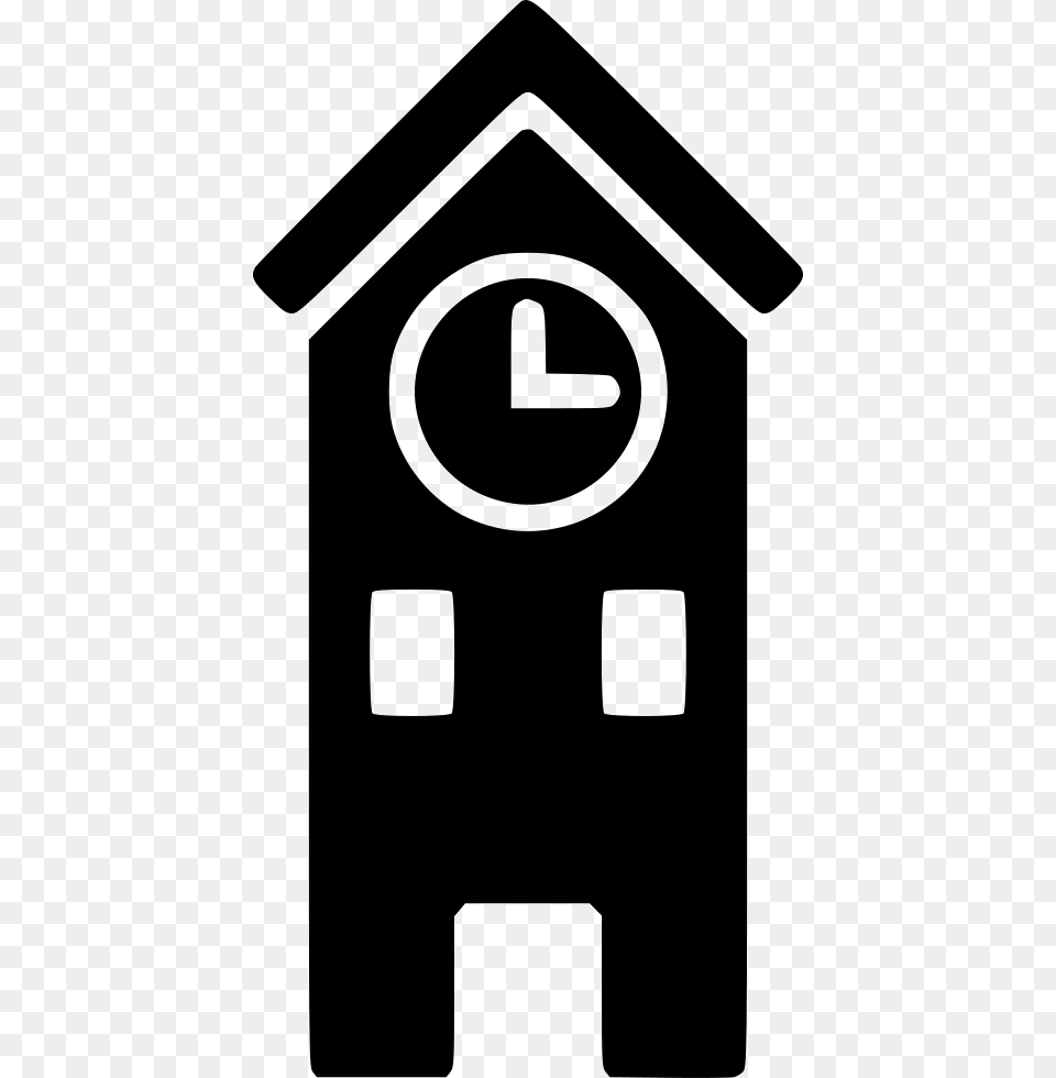 Clock Tower Clock Tower Icon, Sign, Symbol, Mailbox, Stencil Free Png Download