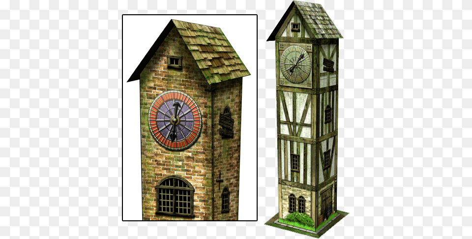 Clock Tower Paper Model Tudor Clock Tower, Architecture, Building, Clock Tower, Bell Tower Png