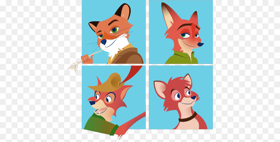 Clockwise From Upper Right Fox And The Hound Fanart, Publication, Comics, Book, Art Free Transparent Png