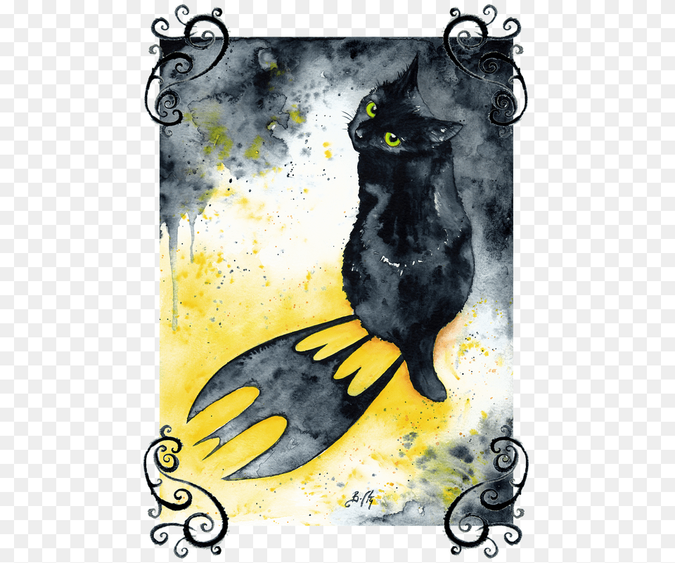 Clockwork Art Braden Duncan Home Black Cat Bat Art, Animal, Mammal, Pet, Black Cat Png Image