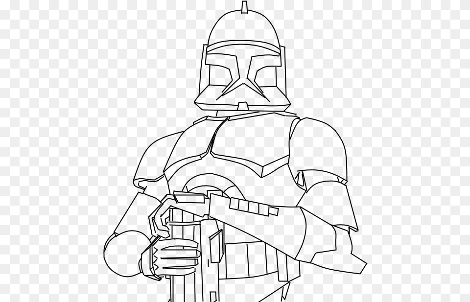 Clone Trooper Drawings Draw A Clone Trooper, Gray Free Png Download