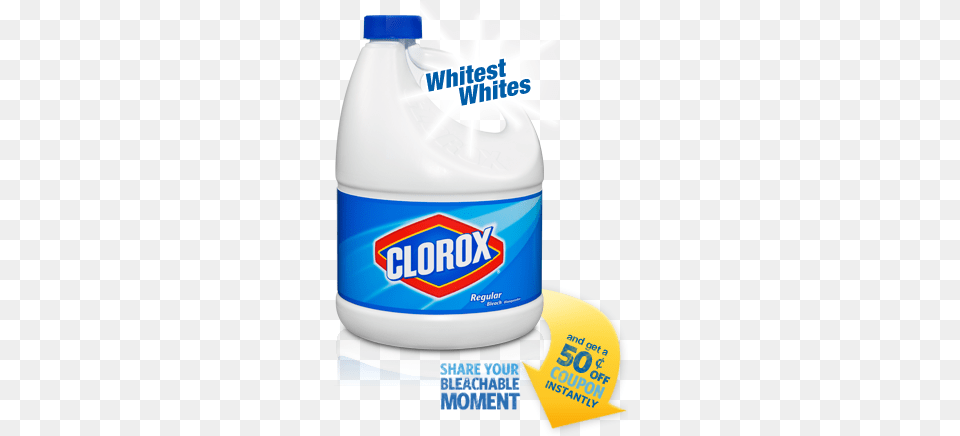 Clorox Bleach Clorox Regular Bleach 96 Fl Oz Jug, Bottle, Shaker, Beverage, Milk Png Image