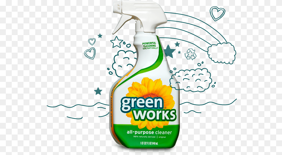 Clorox Ifunny Green Works Glass And Surface Cleaner Spray 32 Oz, Tin, Can, Spray Can, Bottle Png Image