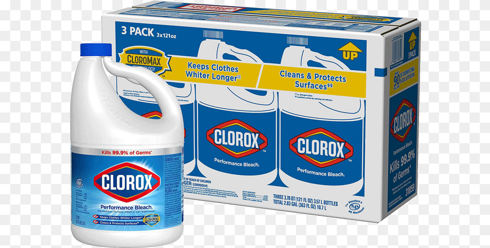 Clorox Performance Bleach 121 Oz 3 Ct, Food, Ketchup, Beverage, Milk Free Transparent Png