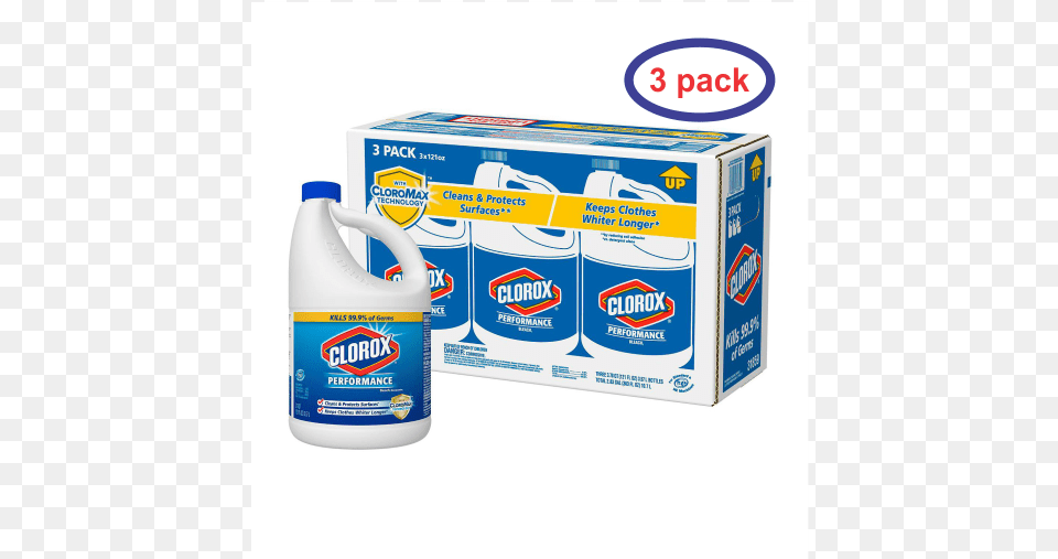 Clorox Performance Bleach With Cloromax Clorox 121 Oz, Bottle, First Aid, Can, Tin Png