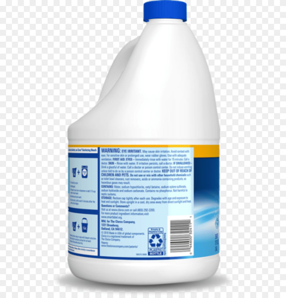Clorox Splash Less Bleach Label, Bottle, Beverage, Milk Free Transparent Png