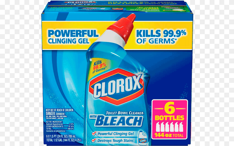 Clorox Toilet Bowl Cleaner With Bleach, Bottle, Can, Tin Free Png