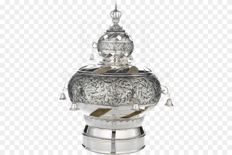 Close Cut Out Chassed Torah Crown Silver Plated Torah Crown With Flowered Ferns, Jar, Pottery, Festival, Hanukkah Menorah Free Png Download