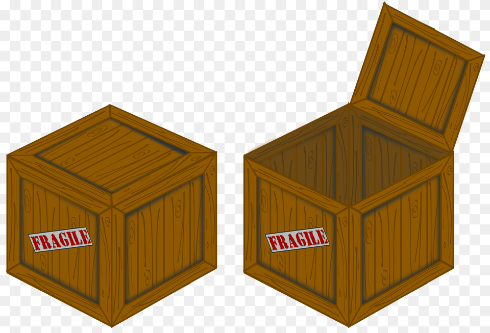 Closed And Open Crate With Fragile Clipart, Box Png