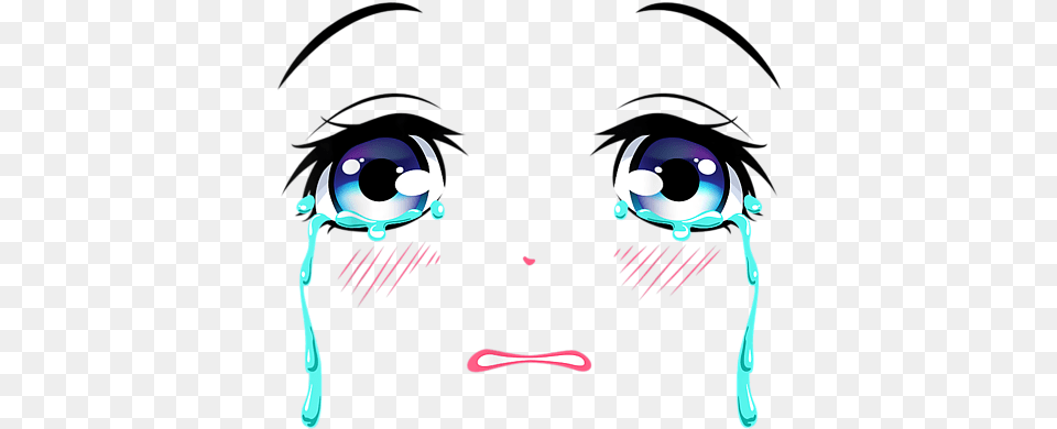 Closed Crying Anime Eyes, Art, Graphics Png Image