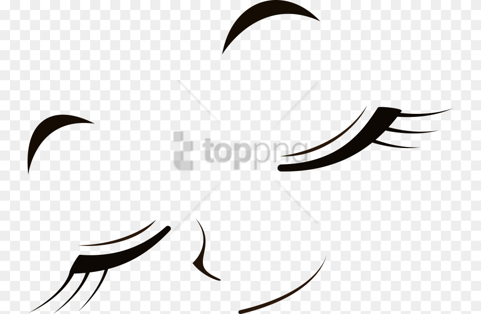 Closed Eyes Image With Transparent Background Closed Anime Eyes, Stencil, Animal, Fish, Sea Life Free Png