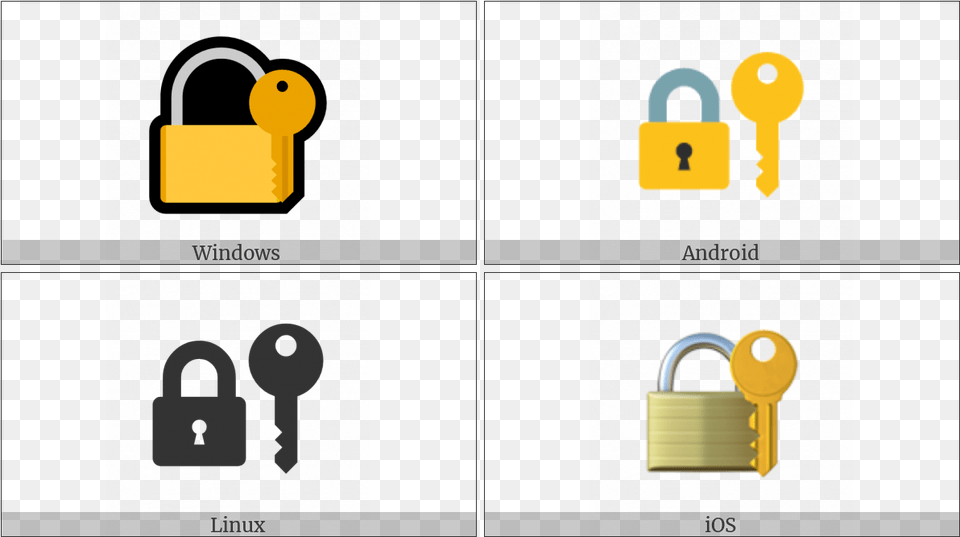 Closed Lock With Key On Various Operating Systems Free Transparent Png