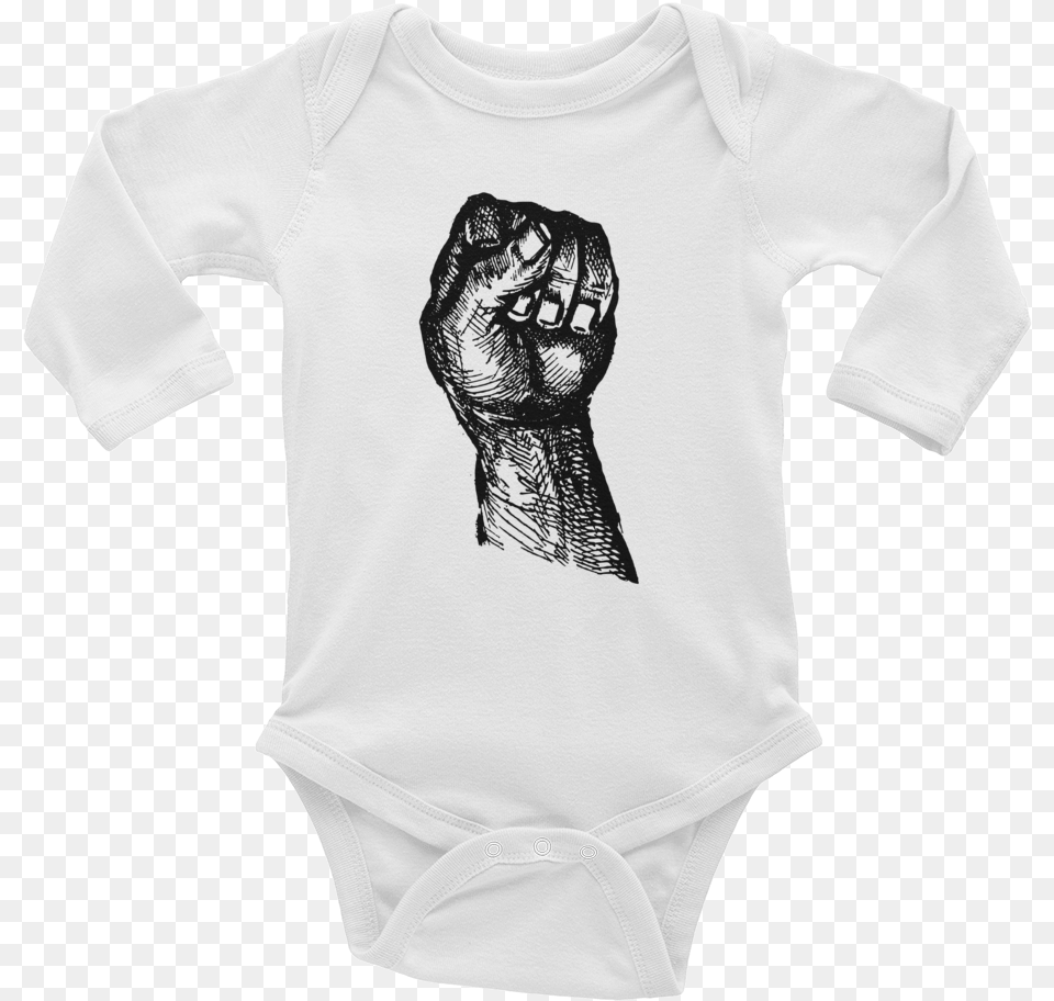 Closed Power Fist Baby Onesie Long Sleeve Grab It Nation By We The People Paperback, Clothing, Long Sleeve, T-shirt, Body Part Free Png