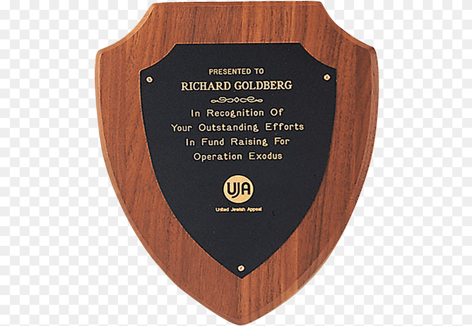 Closeout Specials Plaques American Walnut Plaque With A Black Brass Plate 6 Inches, Armor, Disk Png