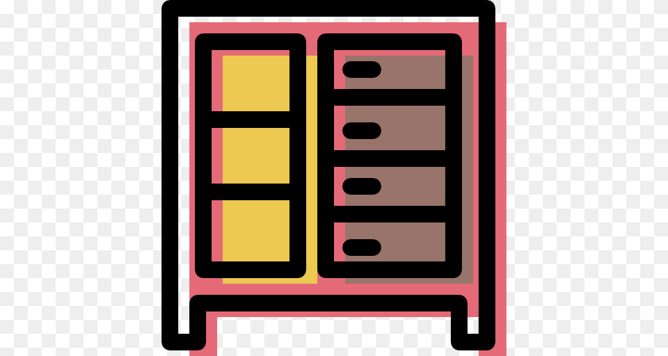 Closet Furniture Icon Of Color Furniture Icons, Drawer, Cabinet Png Image