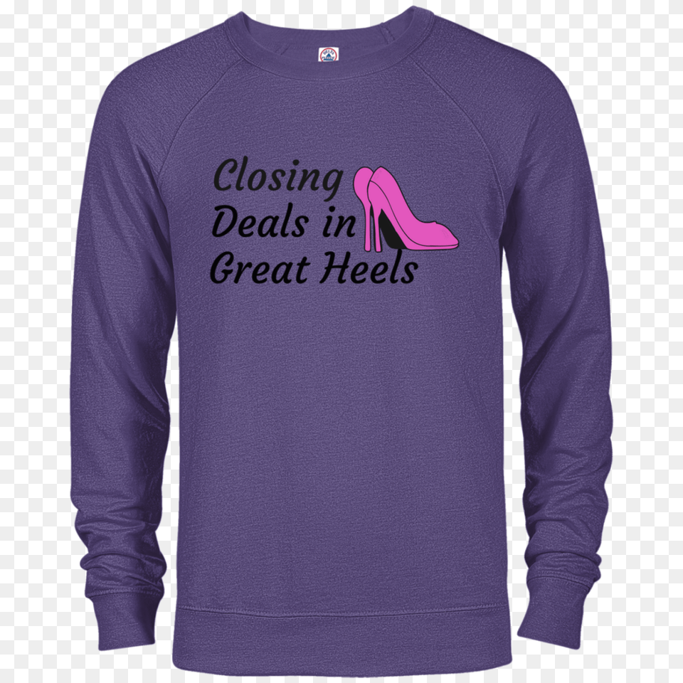 Closing Deals In Pink Heels Unisex French Terry Crew Neck, Clothing, Long Sleeve, Sleeve, Knitwear Free Png Download