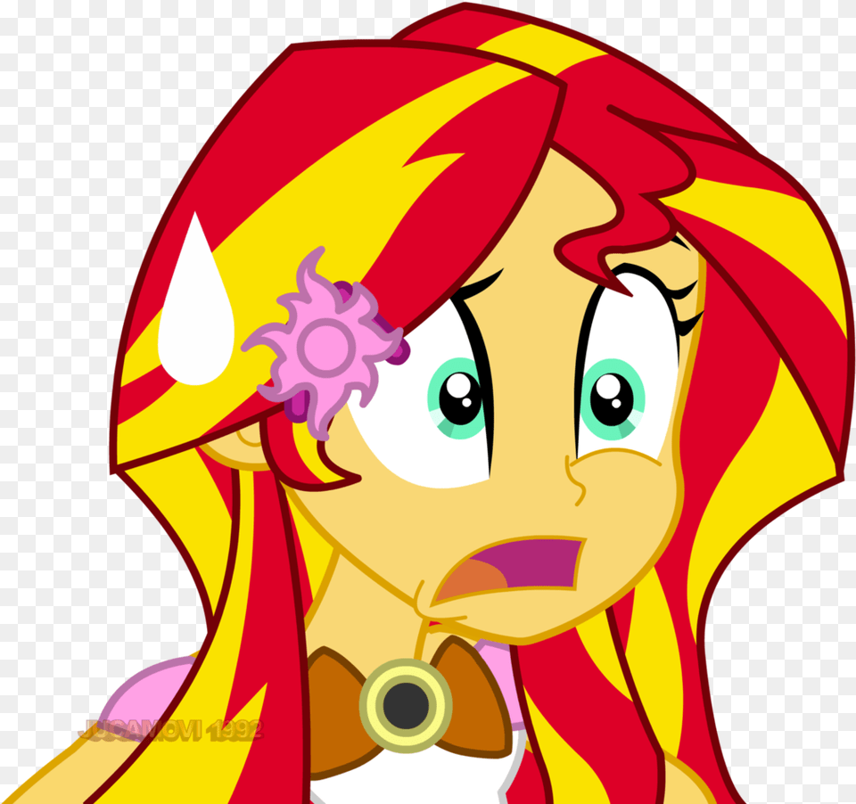 Clothes Equestria Girls Female Hairclip Sunshet Shimmer Shocked, Baby, Person, Book, Comics Png