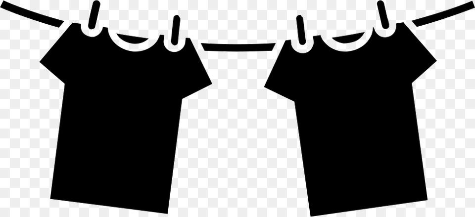 Clothes Hanging On Rope For Drying Drying Clothes Icon, Clothing, Stencil, T-shirt, Accessories Png Image