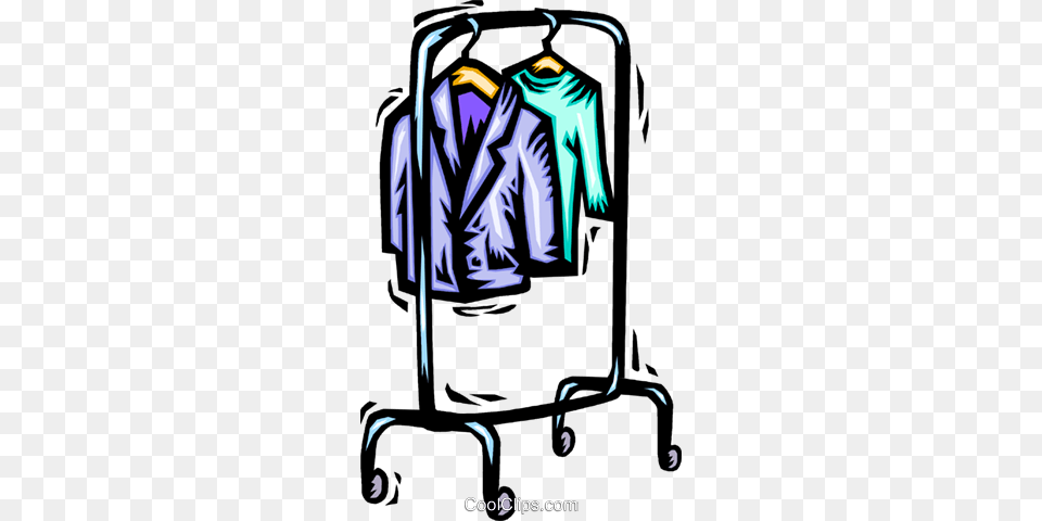 Clothes Rack Royalty Vector Clip Art Illustration, Clothing, Coat, Long Sleeve, Sleeve Free Transparent Png