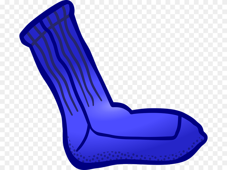 Clothes Sock Stocking One Blue Sock Clipart, Clothing, Footwear, High Heel, Shoe Free Png Download
