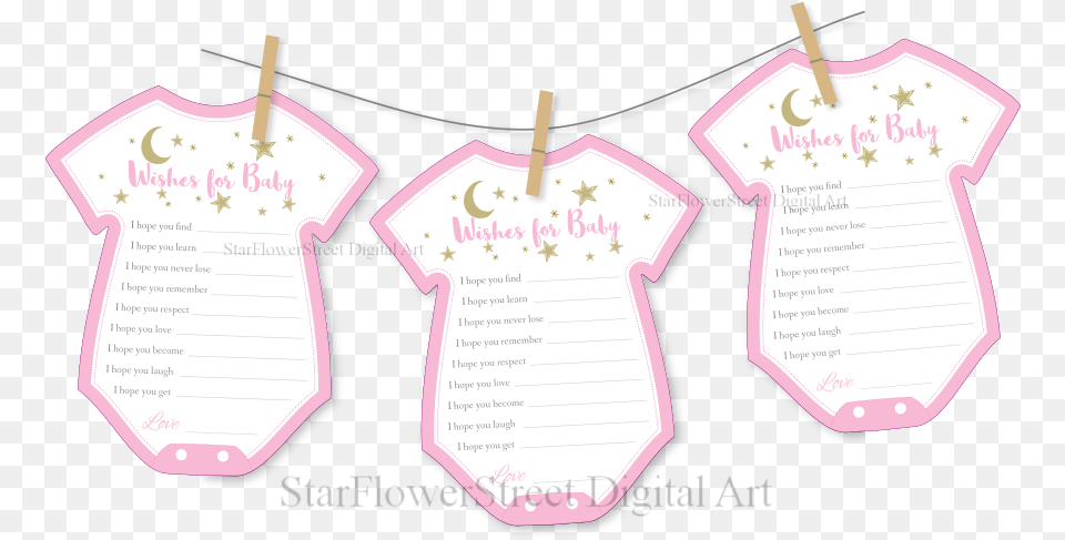 Clothesline Baby Shower Twinkle Star Moon Pink Gold Cut Out Printable Baby Shower Decorations, Clothing, T-shirt, Text Free Png Download