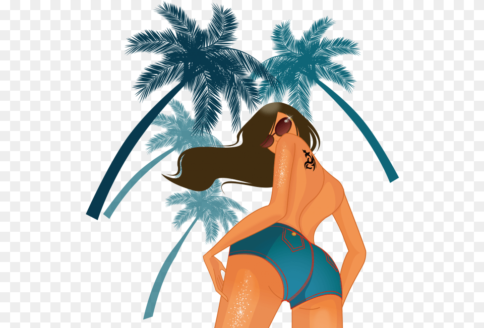 Clothing Bikini Palm Tree Swimwear Beach Girls In, Adult, Female, Person, Woman Free Transparent Png