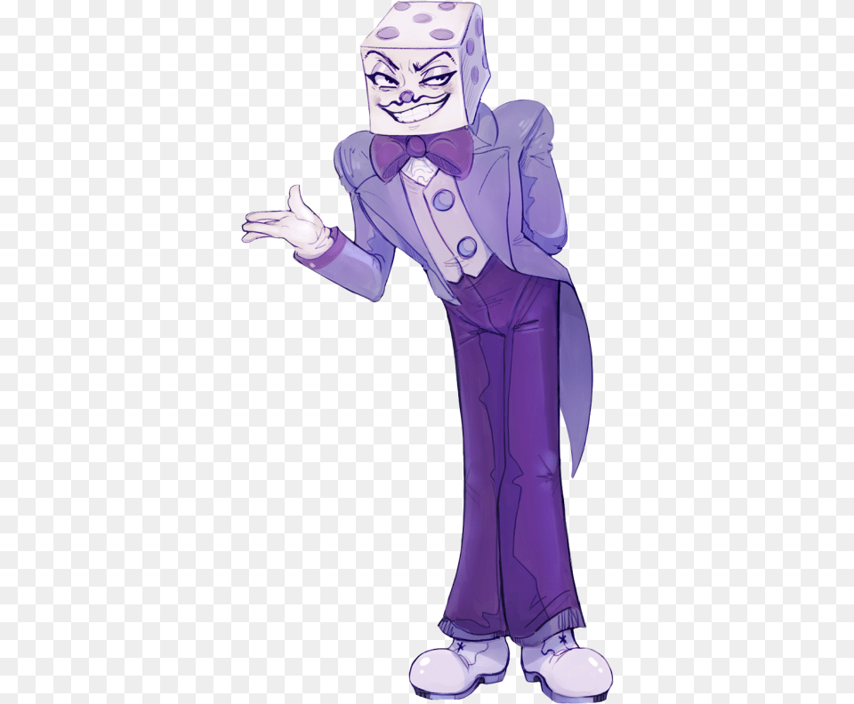 Clothing Fictional Character Purple Cartoon Violet Cuphead King Dice Human, Book, Publication, Comics, Adult Free Png