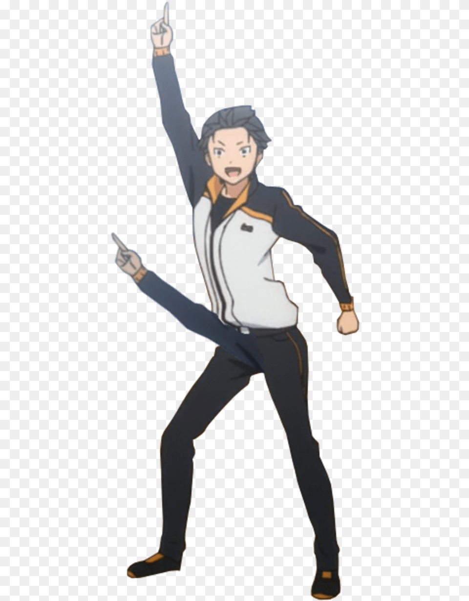 Clothing Footwear Standing Male Joint Shoe Subaru Re Zero Victory Meme, Person, Face, Head, Dancing Png Image