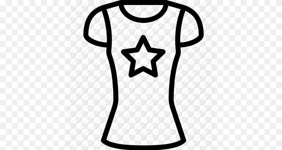 Clothing Outline Shirt Star Tshirt Womens Icon, T-shirt, Symbol Free Transparent Png