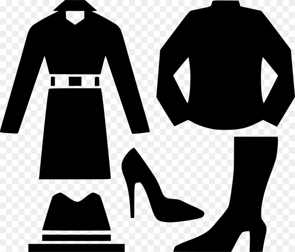 Clothingstandingblack And Artstyleformal Wearlittle Black And White Clothes, Stencil, Clothing, Footwear, Long Sleeve Png Image