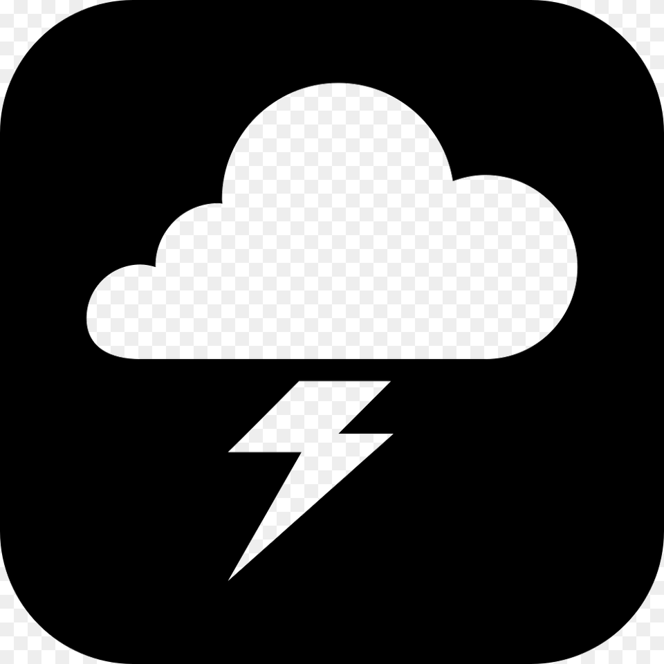 Cloud And Lightning Bolt Symbol Icon, Stencil, Logo, Clothing, Hat Free Transparent Png