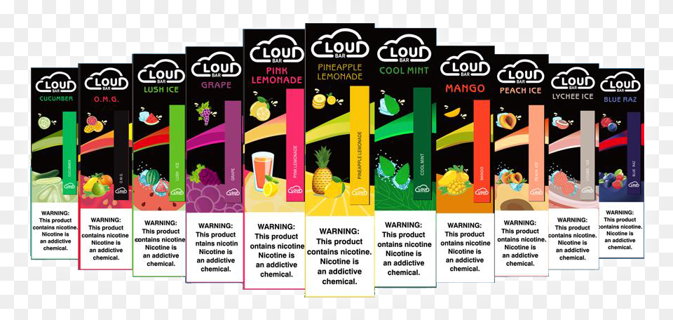Cloud Bar Cloud Bar Disposable Vape, Advertisement, Poster, Produce, Plant Png Image