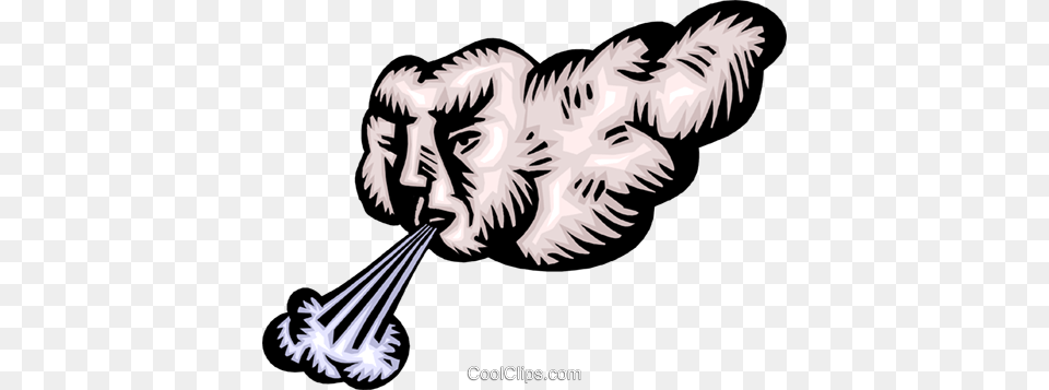 Cloud Blowing Wind Royalty Vector Clip Art Illustration Sun And The Wind Story Puppet, Body Part, Hand, Person, Face Free Png Download