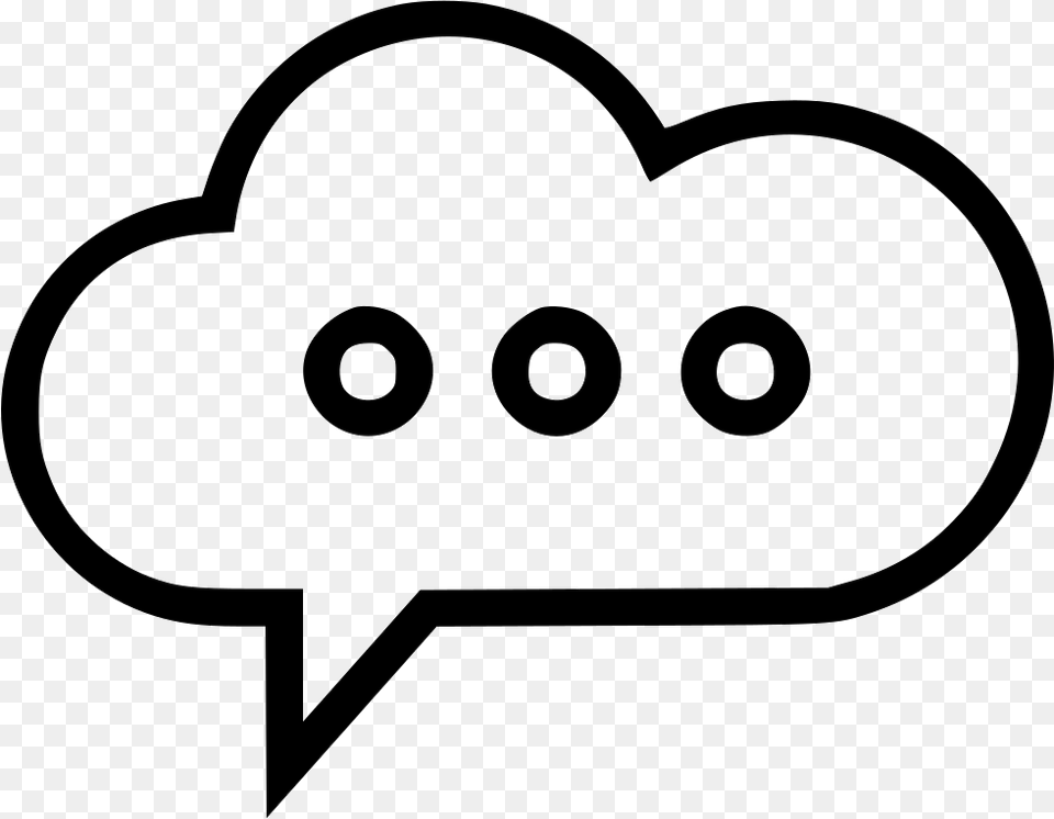 Cloud Chat Messenger Social Comments Messenger Icon White, Stencil Png