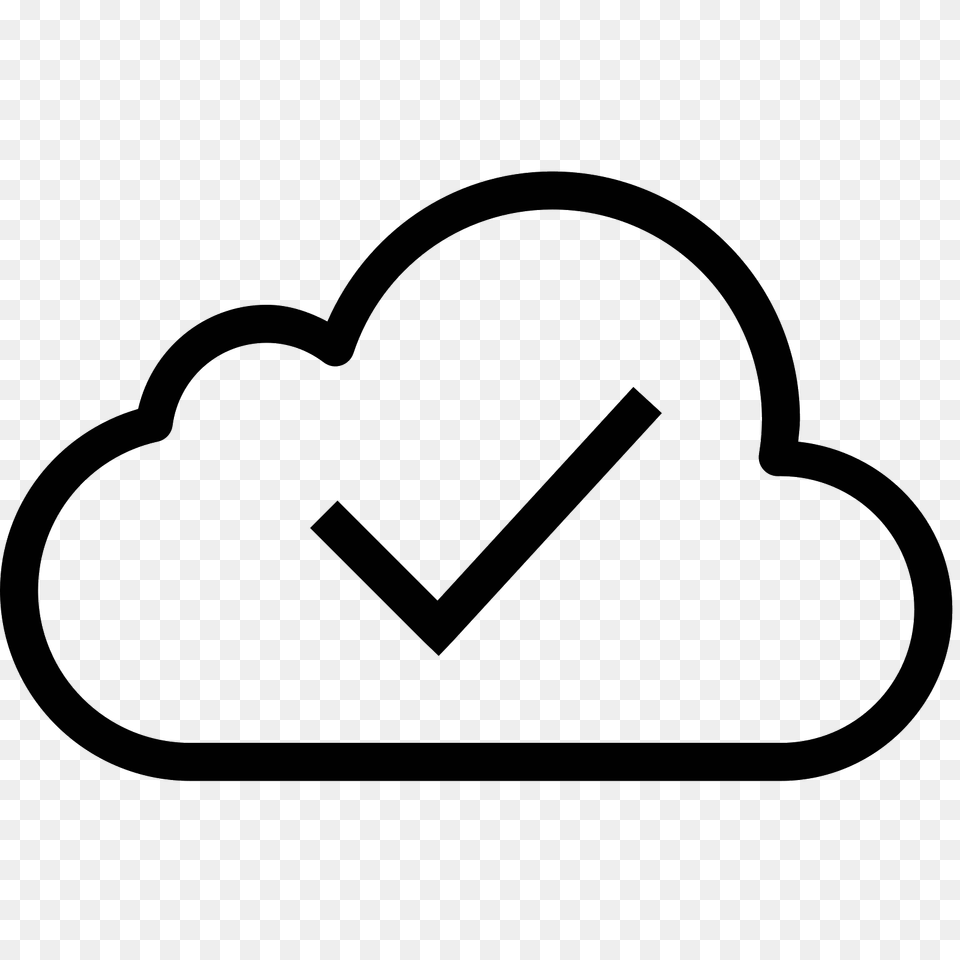 Cloud Checked Icon, Gray Png
