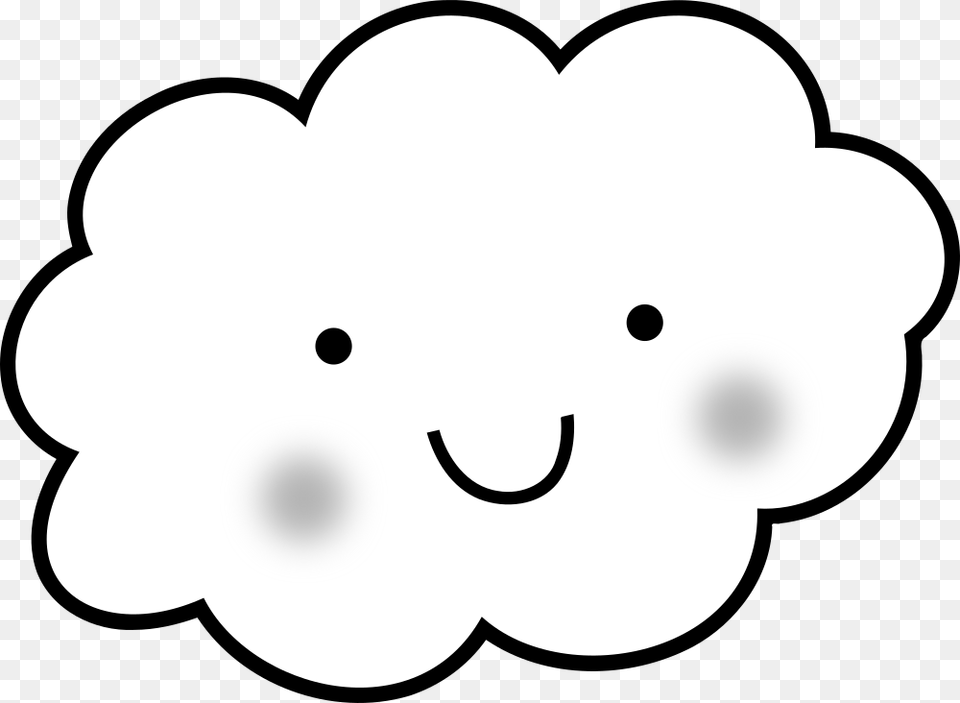 Cloud Clip Art Cute, Stencil Free Png Download
