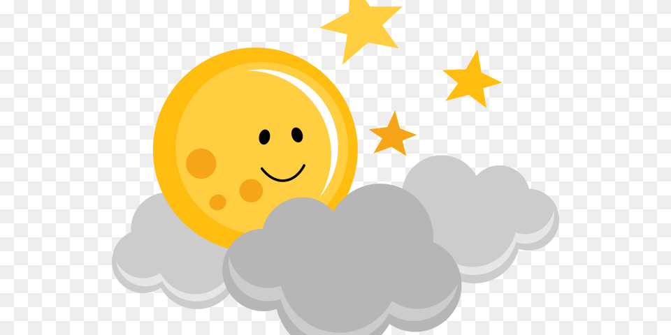 Cloud Clipart Cute Cute Moon And Stars Clipart, Nature, Night, Outdoors, Astronomy Free Png Download