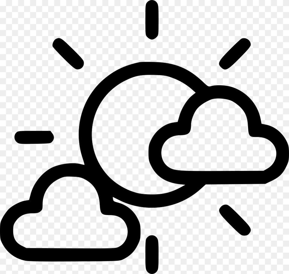 Cloud Clouds Sun Cloudy Sunny And Cloudy Icon, Stencil, Smoke Pipe Png Image