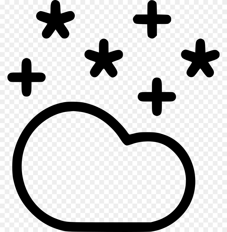 Cloud Cloudy Night Star Stars Icon Stencil, Smoke Pipe, Outdoors, Symbol Free Png Download